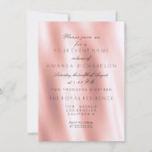 Invitation Minimalisme Rose Blush Silk Fabric Or Anniversaire (Devant)