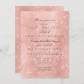 Invitation Minimalisme Rose Pâle Blush Doré Anniversaire (Devant / Derrière)