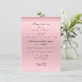 Invitation Minimalisme Rose Rose Poudre Anniversaire (Debout devant)