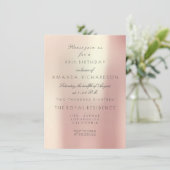 Invitation Minimalisme Rose rose rose vif Pearly Glam Anniver (Debout devant)
