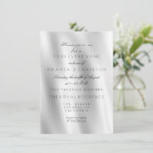 Invitation Minimalisme Tissu Gris Blanc Tissu De Soie Ombre A (Debout devant)