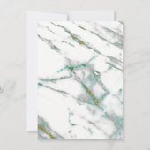 Invitation Minimalisme Vert Menthe Blanc Or Marbre Vert (Dos)