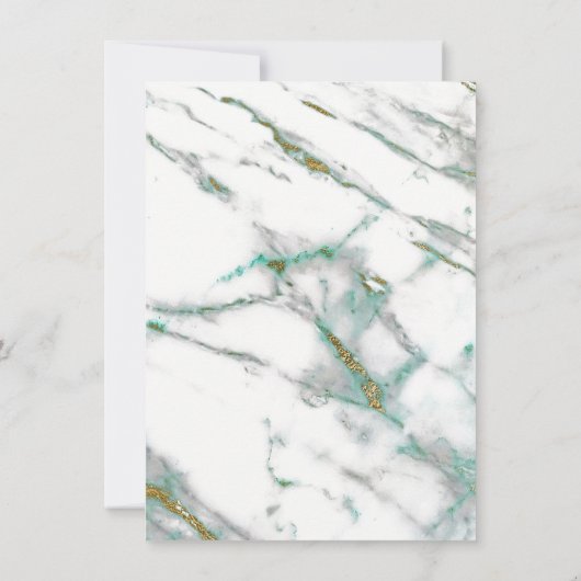 Invitation Minimalisme Vert Menthe Blanc Or Marbre Vert (Dos)
