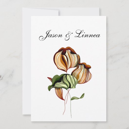 Invitation Minimalisme Vintage linéaire Boho rustique (Dos)