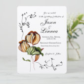 Invitation Minimalisme Vintage linéaire Boho rustique (Debout devant)