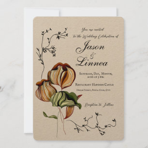 Invitation Minimalisme Vintage linéaire Boho rustique