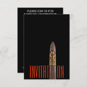 Invitation Minimalisme Vip de cigares cubains (Devant / Derrière)