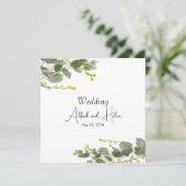 Invitation Minimalismo de flores de mimosa (Debout devant)