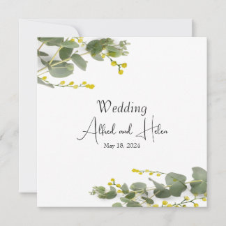 Invitation Minimalismo de flores de mimosa