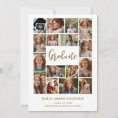 Invitation Minimalist 16 Photos Time Life Graduate Collage (Devant)