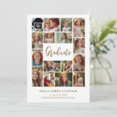 Invitation Minimalist 16 Photos Time Life Graduate Collage (Debout devant)