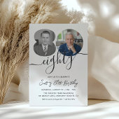 Invitation Minimalist 80th Birthday Party 2 Photo