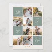 Invitation Minimalist 9 Photo Ivory Sage Green Wedding (Devant)