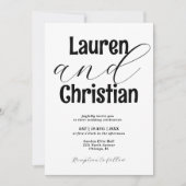 Invitation Minimalist Accented Names Wedding  (Devant)