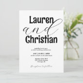 Invitation Minimalist Accented Names Wedding (Debout devant)