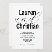 Invitation Minimalist Accented Names Wedding (Devant / Derrière)