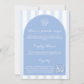 Invitation Minimalist Arch Blue & White Beachy Bridal Shower (Dos)