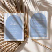 Invitation Minimalist Arch Blue & White Beachy Bridal Shower