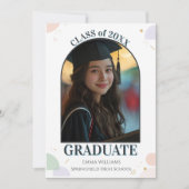 Invitation  Minimalist Arch Photo Graduation Announcement  (Devant)