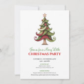 Invitation Minimalist artistic Christmas tree holiday invite (Devant)