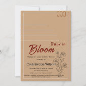 Invitation Minimalist Baby In Bloom Wildflower Baby Shower (Devant)