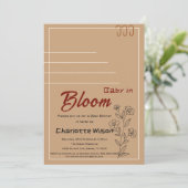Invitation Minimalist Baby In Bloom Wildflower Baby Shower (Debout devant)