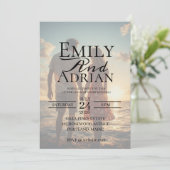 Invitation Minimalist Beach Destination Photo Wedding (Debout devant)