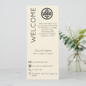 Invitation Minimalist Beige Church Connection Card (Debout devant)