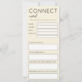 Invitation Minimalist Beige Church Connection Card (Dos)