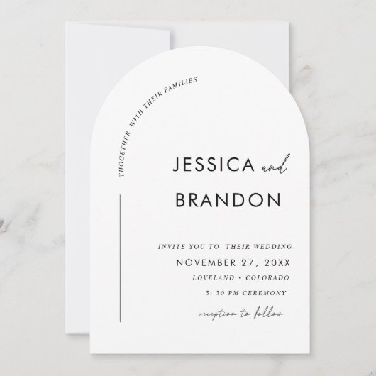 Invitation minimalist black and white calligraphy (Devant)