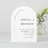 Invitation minimalist black and white calligraphy (Debout devant)