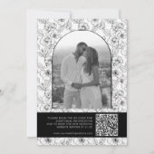 Invitation Minimalist Black and White Floral Photo Arch  (Dos)