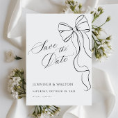 Invitation Minimalist Black Bow Save The Date