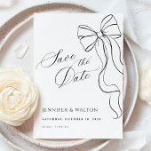 Invitation Minimalist Black Bow Save The Date