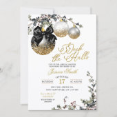 Invitation Minimalist Black Deck The Halls Bridal Shower (Devant)