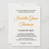 Invitation Minimalist Black Serif Typography Class of 2026 (Devant)