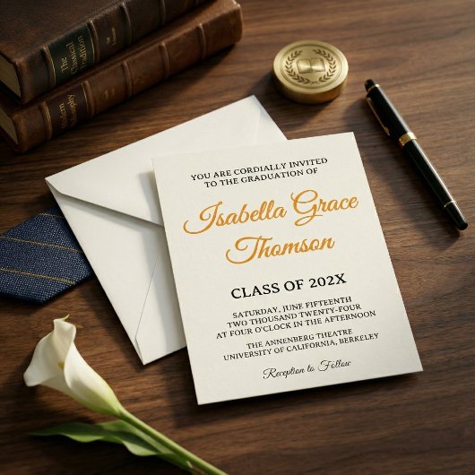 Invitation Minimalist Black Serif Typography Class of 2026