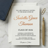 Invitation Minimalist Black Serif Typography Class of 2026