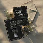 Invitation Minimalist Black Tie Formal Wedding