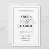 Invitation Minimalist Black & White Botanical Wedding (Devant)