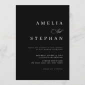 Invitation Minimalist Black & White Elegant Stylish Wedding (Devant)