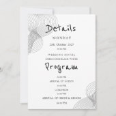 Invitation Minimalist black white geometric Details Program (Devant)