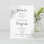 Invitation Minimalist black white geometric Details Program (Debout devant)