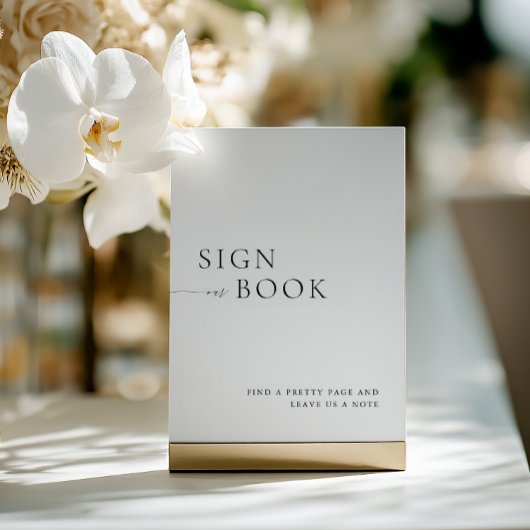 Invitation Minimalist Black & White Guest Book Sign