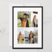 Invitation Minimalist Black White Script Grad Party Photo  (Dos)