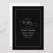 Invitation Minimalist Black & White Timeless Wedding QR Code (Devant / Derrière)