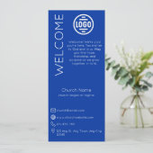 Invitation Minimalist Blue Church Connection Card (Debout devant)