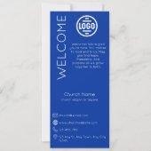 Invitation Minimalist Blue Church Connection Card (Devant)