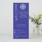 Invitation Minimalist Blue Church Connection Card (Debout devant)