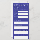 Invitation Minimalist Blue Church Connection Card (Dos)
